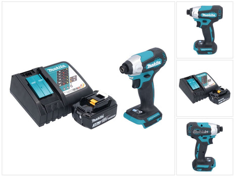 Makita DTD 157 RF1 cordless impact wrench 18 V 140 Nm 1/4" brushless + 1x rechargeable battery 3.0 Ah + charger