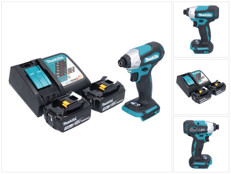 Makita DTD 157 RF Akku Schlagschrauber 18 V 140 Nm 1/4" Brushless + 2x Akku 3,0 Ah + Ladegerät