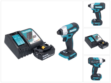 Makita DTD 157 RT1 cordless impact wrench 18 V 140 Nm 1/4" brushless + 1x rechargeable battery 5.0 Ah + charger