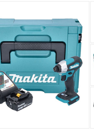 Avvitatore a impulsi a batteria Makita DTD 157 RF1J 18 V 140 Nm 1/4" brushless + 1x batteria ricaricabile 3,0 Ah + caricabatterie + Makpac