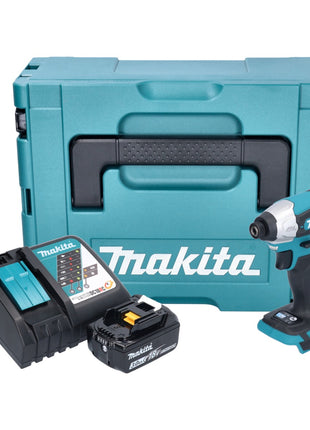 Avvitatore a impulsi a batteria Makita DTD 157 RF1J 18 V 140 Nm 1/4" brushless + 1x batteria ricaricabile 3,0 Ah + caricabatterie + Makpac