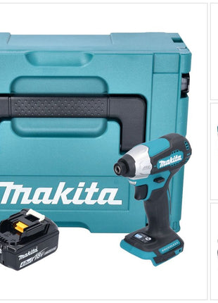 Makita DTD 157 M1J cordless impact wrench 18 V 140 Nm 1/4" brushless + 1x rechargeable battery 4.0 Ah + Makpac - without charger