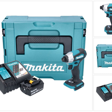 Makita DTD 157 RG1J Akku Schlagschrauber 18 V 140 Nm 1/4" Brushless + 1x Akku 6,0 Ah + Ladegerät + Makpac