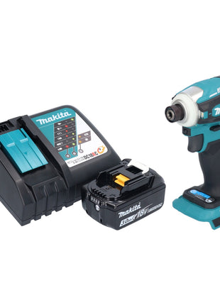 Makita DTD 172 RF1 Atornillador de impacto inalámbrico 18 V 180 Nm 1/4" sin escobillas + 1x batería 3,0 Ah + cargador