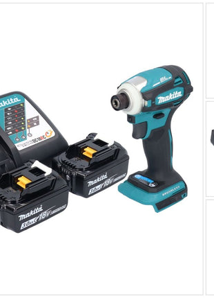 Makita DTD 172 RF akumulatorowy klucz udarowy 18 V 180 Nm 1/4" bezszczotkowy + 2x akumulator 3,0 Ah + ładowarka