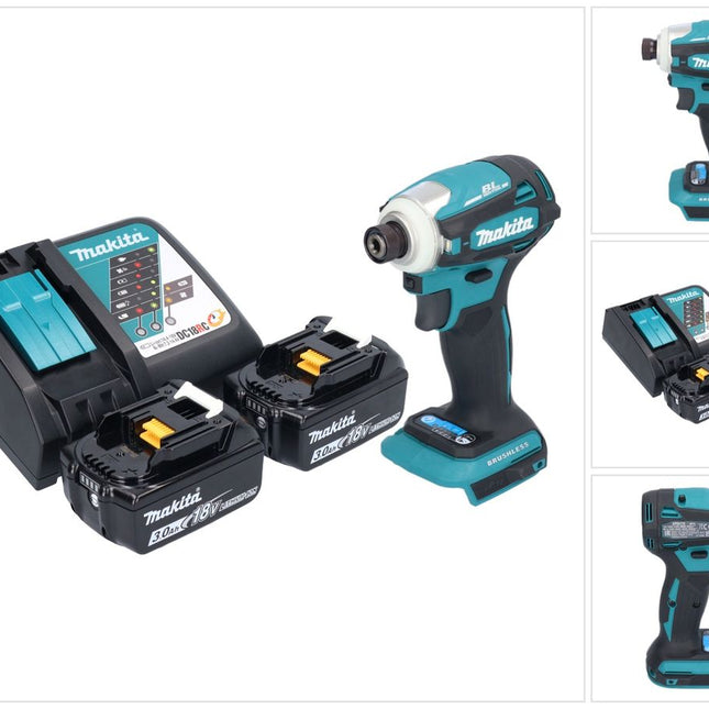 Makita DTD 172 RF Akku Schlagschrauber 18 V 180 Nm 1/4" Brushless + 2x Akku 3,0 Ah + Ladegerät