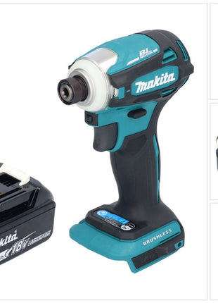 Makita DTD 172 M1 cordless impact wrench 18 V 180 Nm 1/4" brushless + 1x rechargeable battery 4.0 Ah - without charger