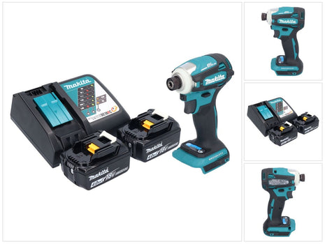 Makita DTD 172 RM cordless impact wrench 18 V 180 Nm 1/4" brushless + 2x rechargeable battery 4.0 Ah + charger