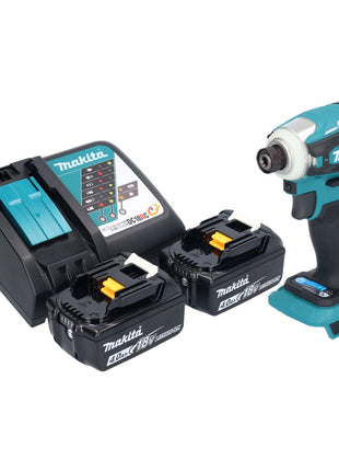 Makita DTD 172 RM Atornillador de impacto inalámbrico 18 V 180 Nm 1/4" sin escobillas + 2x baterías 4,0 Ah + cargador