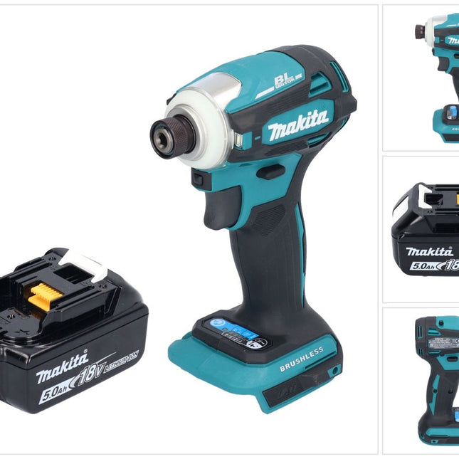 Makita DTD 172 T1 cordless impact wrench 18 V 180 Nm 1/4" brushless + 1x rechargeable battery 5.0 Ah - without charger