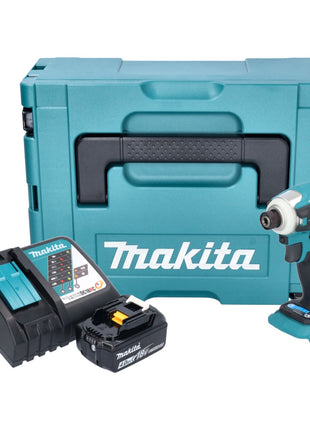 Avvitatore a impulsi a batteria Makita DTD 172 RM1J 18 V 180 Nm 1/4" brushless + 1x batteria ricaricabile 4,0 Ah + caricabatterie + Makpac