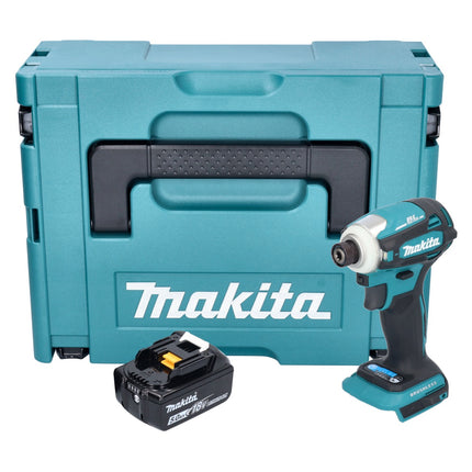 Makita DTD 172 T1J cordless impact wrench 18 V 180 Nm 1/4" brushless + 1x rechargeable battery 5.0 Ah + Makpac - without charger