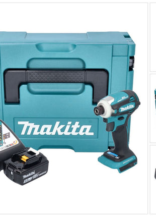 Avvitatore a impulsi a batteria Makita DTD 172 RT1J 18 V 180 Nm 1/4" brushless + 1x batteria ricaricabile 5,0 Ah + caricabatterie + Makpac