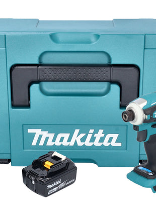 Makita DTD 172 G1J cordless impact wrench 18 V 180 Nm 1/4" brushless + 1x rechargeable battery 6.0 Ah + Makpac - without charger