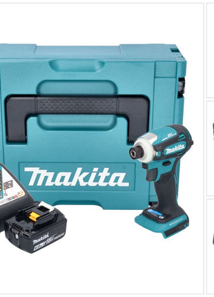 Avvitatore a impulsi a batteria Makita DTD 172 RG1J 18 V 180 Nm 1/4" brushless + 1x batteria ricaricabile 6,0 Ah + caricabatterie + Makpac