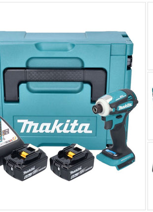 Makita DTD 172 RGJ Akku Schlagschrauber 18 V 180 Nm 1/4" Brushless + 2x Akku 6,0 Ah + Ladegerät + Makpac