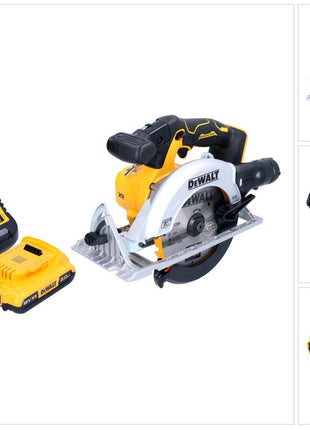 DeWalt DCS 565 D1 Cordless circular saw 18 V 165 mm brushless + 1x battery 2.0 Ah + charger