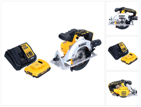 Sega circolare a batteria DeWalt DCS 565 D1 18 V 165 mm brushless + 1x batteria 2,0 Ah + caricabatterie