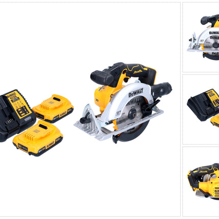DeWalt DCS 565 D2 cordless circular saw 18 V 165 mm brushless + 2x rechargeable battery 2.0 Ah + charger