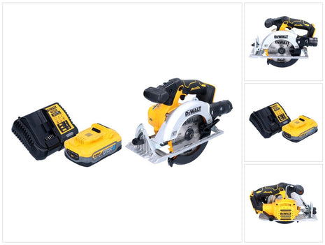 DeWalt DCS 565 H1 cordless circular saw 18 V 165 mm brushless + 1x Powerstack battery 5.0 Ah + charger