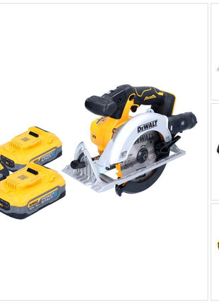 DeWalt DCS 565 H2 cordless circular saw 18 V 165 mm brushless + 2x Powerstack battery 5.0 Ah + charger