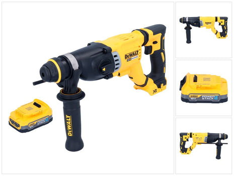 DeWalt DCH 263 N Akku Kombihammer 18 V 3 J SDS Plus Brushless + 1x Powerstack Akku 1,7 Ah - ohne Ladegerät