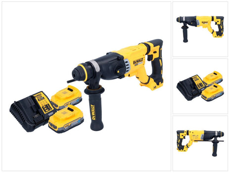 Martillo combinado a batería DeWalt DCH 263 E2 18 V 3 J SDS Plus Brushless + 2x batería Powerstack 1,7 Ah + cargador