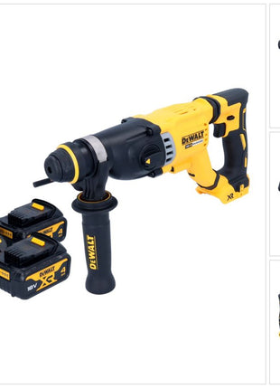 DeWalt DCH 263 M2 Akku Kombihammer 18 V 3 J SDS Plus Brushless + 2x Akku 4,0 Ah + Ladegerät