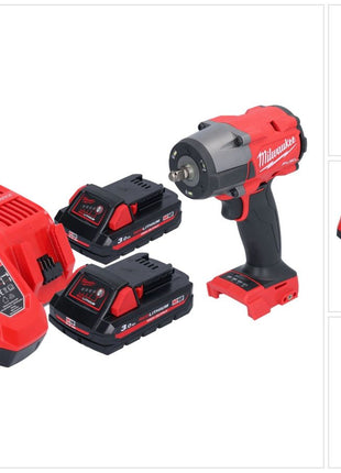 Milwaukee M18 FMTIW2F38-302 Akku Schlagschrauber 18 V 745 Nm 3/8" Brushless + 2x Akku 3,0 Ah + Ladegerät