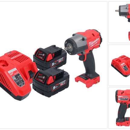 Milwaukee M18 FMTIW2F38-502 Akku Schlagschrauber 18 V 745 Nm 3/8" Brushless + 2x Akku 5,0 Ah + Ladegerät