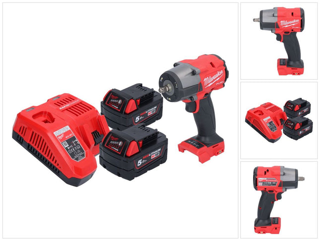 Milwaukee M18 FMTIW2F38-502 Cordless impact wrench 18 V 745 Nm 3/8" brushless + 2x rechargeable battery 5.0 Ah + charger