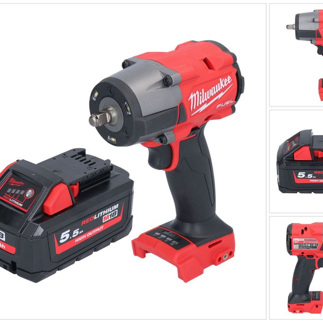 Milwaukee M18 FMTIW2F38-551 Akku Schlagschrauber 18 V 745 Nm 3/8" Brushless + 1x Akku 5,5 Ah - ohne Ladegerät