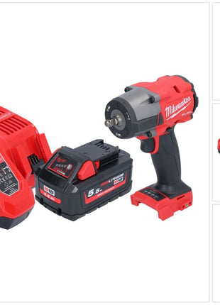 Milwaukee M18 FMTIW2F38-551 Akku Schlagschrauber 18 V 745 Nm 3/8" Brushless + 1x Akku 5,5 Ah + Ladegerät