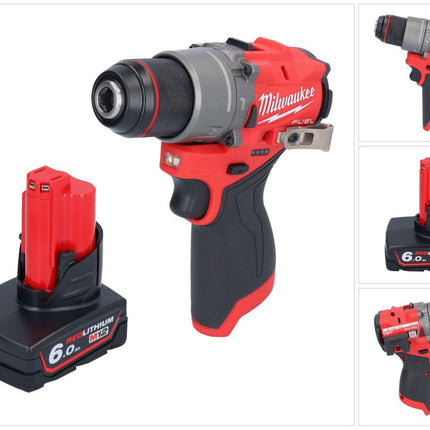 Taladro percutor inalámbrico Milwaukee M12 FPD2-601 12 V 45 Nm sin escobillas + 1x batería 6,0 Ah - sin cargador
