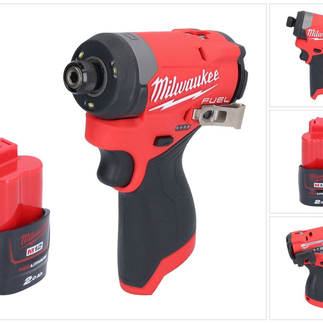 Milwaukee M12 FID2-201 cordless impact wrench 12 V 170 Nm 1/4" brushless + 1x rechargeable battery 2.0 Ah - without charger