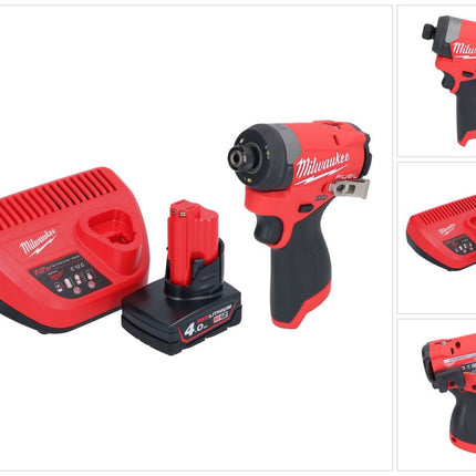 Milwaukee M12 FID2-401 Akku Schlagschrauber 12 V 170 Nm 1/4" Brushless + 1x Akku 4,0 Ah + Ladegerät
