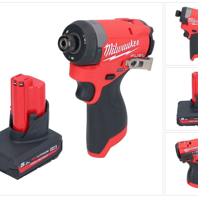 Milwaukee M12 FID2-501 Akku Schlagschrauber 12 V 170 Nm 1/4" Brushless + 1x Akku 5,0 Ah - ohne Ladegerät