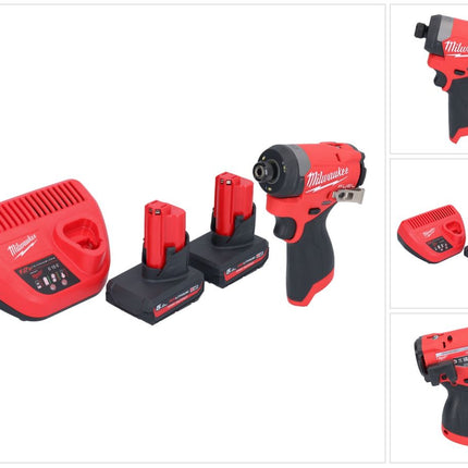 Milwaukee M12 FID2-502 akumulatorowy klucz udarowy 12 V 170 Nm 1/4" bezszczotkowy + 2x akumulator 5,0 Ah + ładowarka