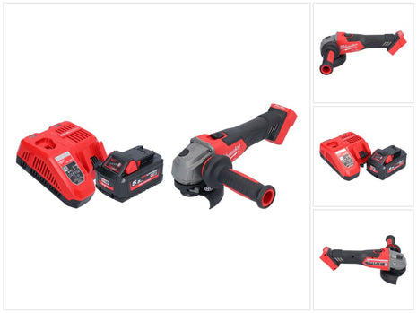 Amoladora angular a batería Milwaukee M18 FSAG115X-551 18 V 115 mm sin escobillas + 1x batería 5,5 Ah + cargador