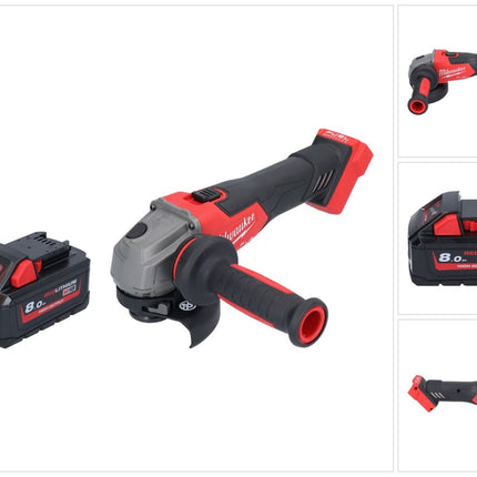 Milwaukee M18 FSAG115X-801 Akku Winkelschleifer 18 V 115 mm Brushless + 1x Akku 8,0 Ah - ohne Ladegerät