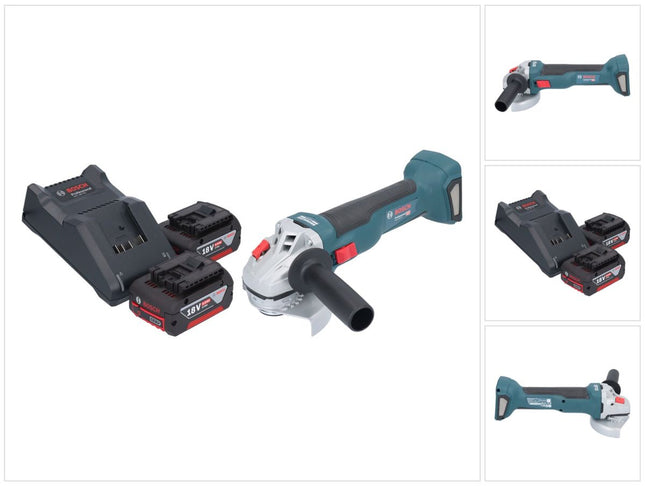 Bosch GWS 18V-10 Amoladora angular profesional sin cable 18 V 115 mm sin escobillas + 2x acumulador 4,0 Ah + cargador