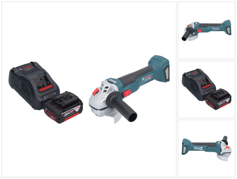 Bosch GWS 18V-10 Profesjonalna akumulatorowa szlifierka kątowa 18 V 115 mm bezszczotkowa + 1x akumulator 5,0 Ah + ładowarka