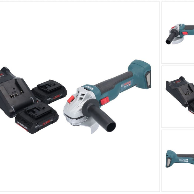 Bosch GWS 18V-10 Professional Akku Winkelschleifer 18 V 115 mm Brushless + 2x ProCORE Akku 4,0 Ah + Ladegerät