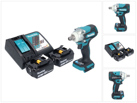 Makita DTW 301 RF Akku Schlagschrauber 18 V 330 Nm 1/2" Brushless + 2x Akku 3,0 Ah + Ladegerät