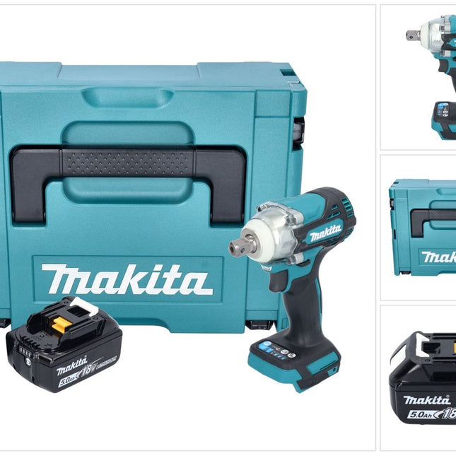 Makita DTW 301 T1J Akku Schlagschrauber 18 V 330 Nm 1/2" Brushless + 1x Akku 5,0 Ah + Makpac - ohne Ladegerät