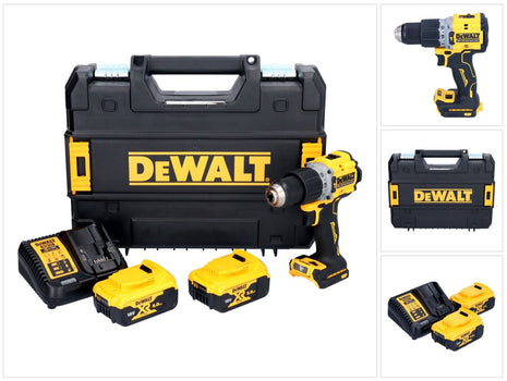 Taladro percutor inalámbrico DeWalt DCD 805 P2T 18 V 90 Nm Brushless + 2x Batería 5.0 Ah + Cargador + TSTAK