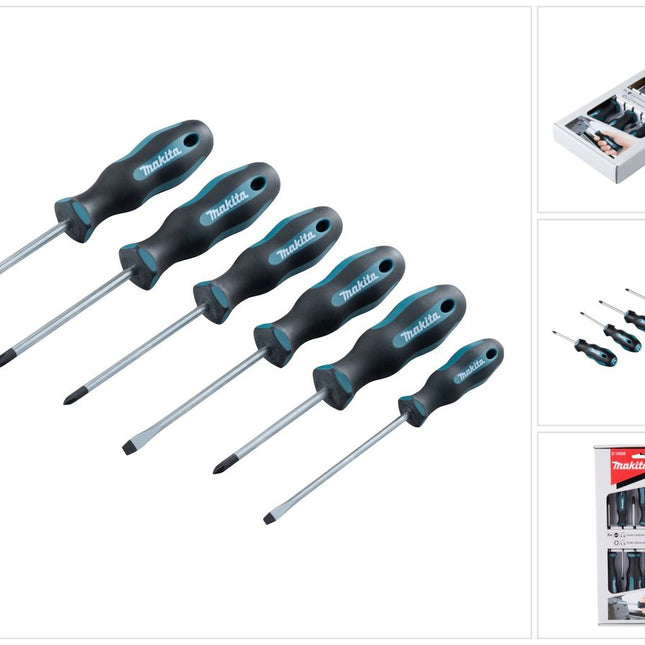 Makita E-10528 Screwdriver Set, 6 pcs. SL4 / SL5.5 / PH1 / PH2 / PZ1 / PZ2