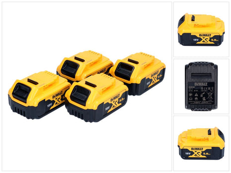 Batteria DeWalt DCB 184 P4 18 V 5,0 Ah / 5000 mAh 4 pz. Batteria XR agli ioni di litio - con indicatore del livello di carica