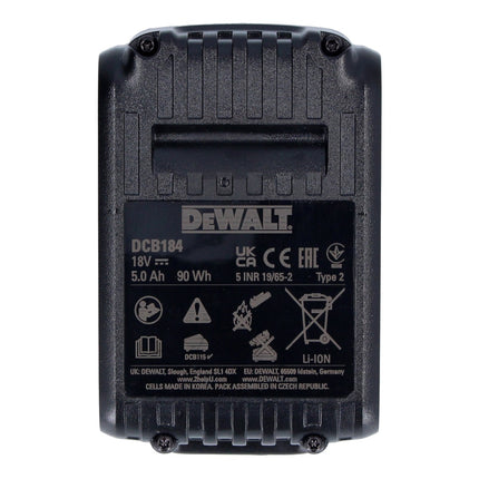 DeWalt DCB 184 P4 Akkupack 18 V 5,0 Ah / 5000 mAh 4 Stk. XR Li-Ion Akku - mit Ladestandanzeige