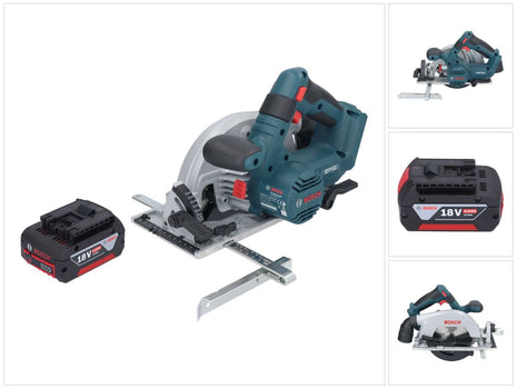 Bosch GKS 18V-57-2 Professional cordless circular saw 18 V 165 mm brushless + 1x rechargeable battery 4.0 Ah - without charger